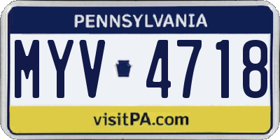 PA license plate MYV4718
