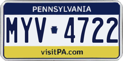 PA license plate MYV4722