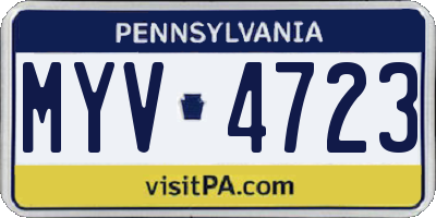 PA license plate MYV4723