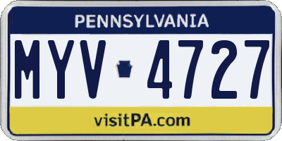 PA license plate MYV4727