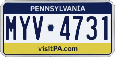 PA license plate MYV4731