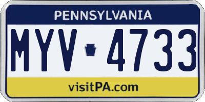 PA license plate MYV4733