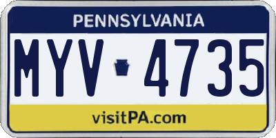 PA license plate MYV4735