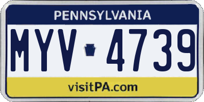 PA license plate MYV4739