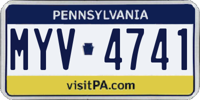 PA license plate MYV4741