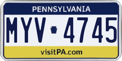 PA license plate MYV4745
