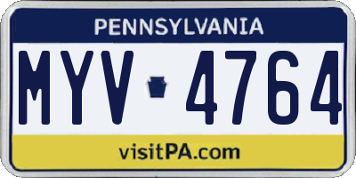 PA license plate MYV4764