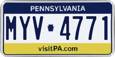 PA license plate MYV4771