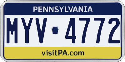 PA license plate MYV4772