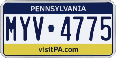 PA license plate MYV4775