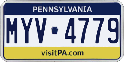 PA license plate MYV4779