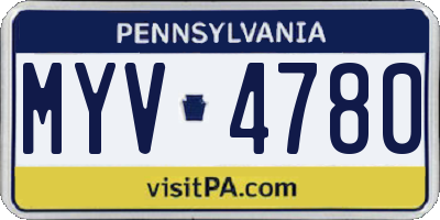 PA license plate MYV4780