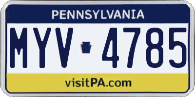PA license plate MYV4785