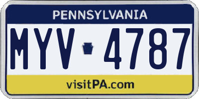 PA license plate MYV4787