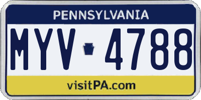PA license plate MYV4788