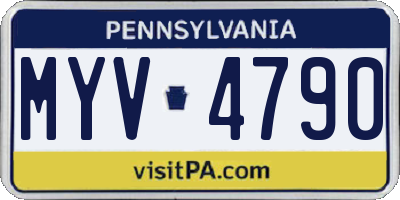 PA license plate MYV4790