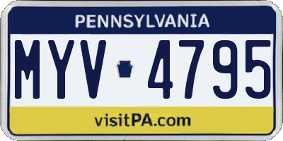 PA license plate MYV4795