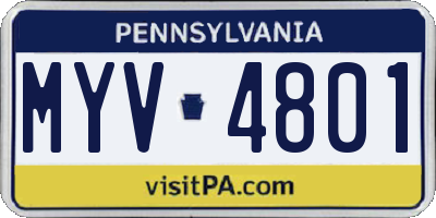 PA license plate MYV4801