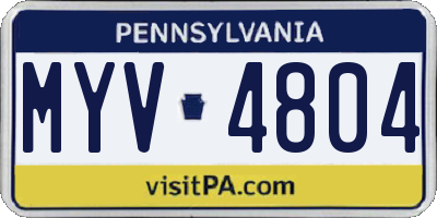PA license plate MYV4804