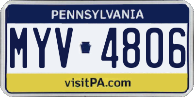 PA license plate MYV4806