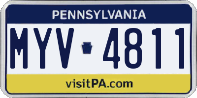PA license plate MYV4811