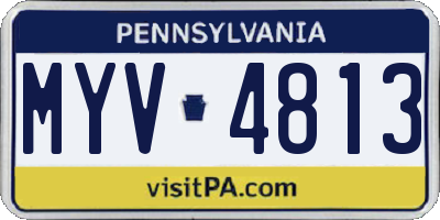 PA license plate MYV4813