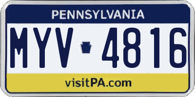 PA license plate MYV4816