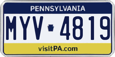 PA license plate MYV4819