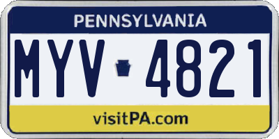 PA license plate MYV4821