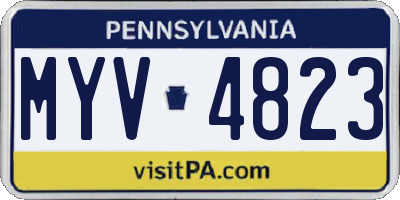 PA license plate MYV4823