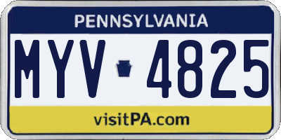 PA license plate MYV4825