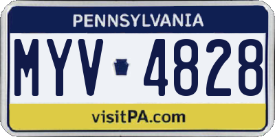 PA license plate MYV4828
