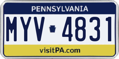 PA license plate MYV4831