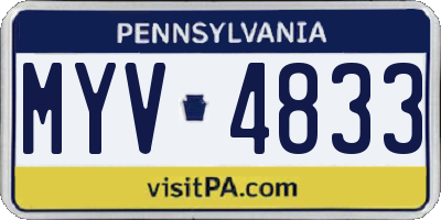 PA license plate MYV4833