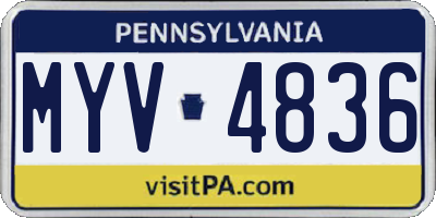 PA license plate MYV4836