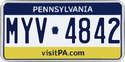 PA license plate MYV4842
