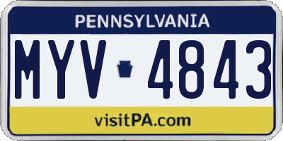 PA license plate MYV4843