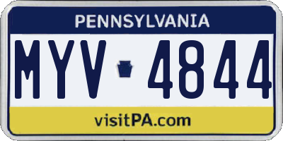 PA license plate MYV4844