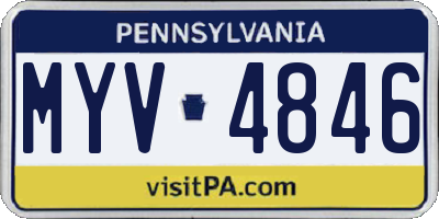 PA license plate MYV4846