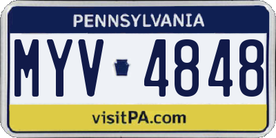 PA license plate MYV4848