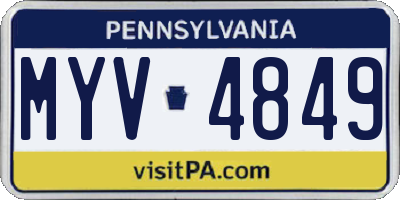 PA license plate MYV4849