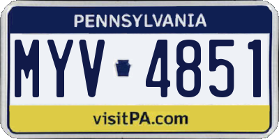 PA license plate MYV4851