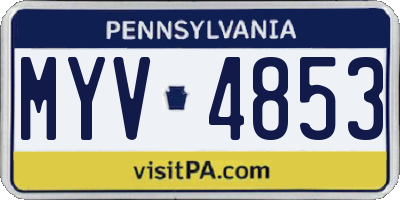 PA license plate MYV4853