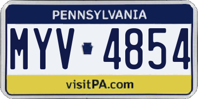 PA license plate MYV4854