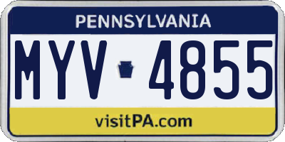 PA license plate MYV4855