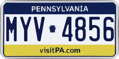 PA license plate MYV4856