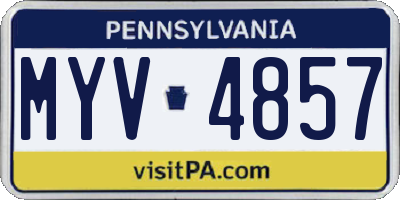 PA license plate MYV4857