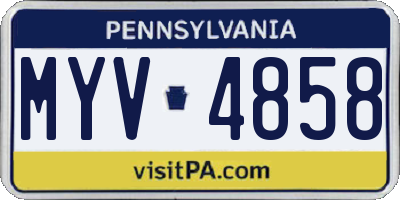 PA license plate MYV4858
