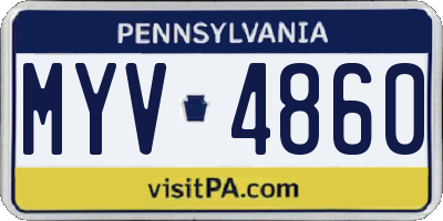 PA license plate MYV4860