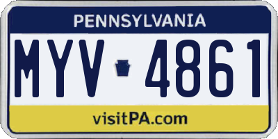PA license plate MYV4861